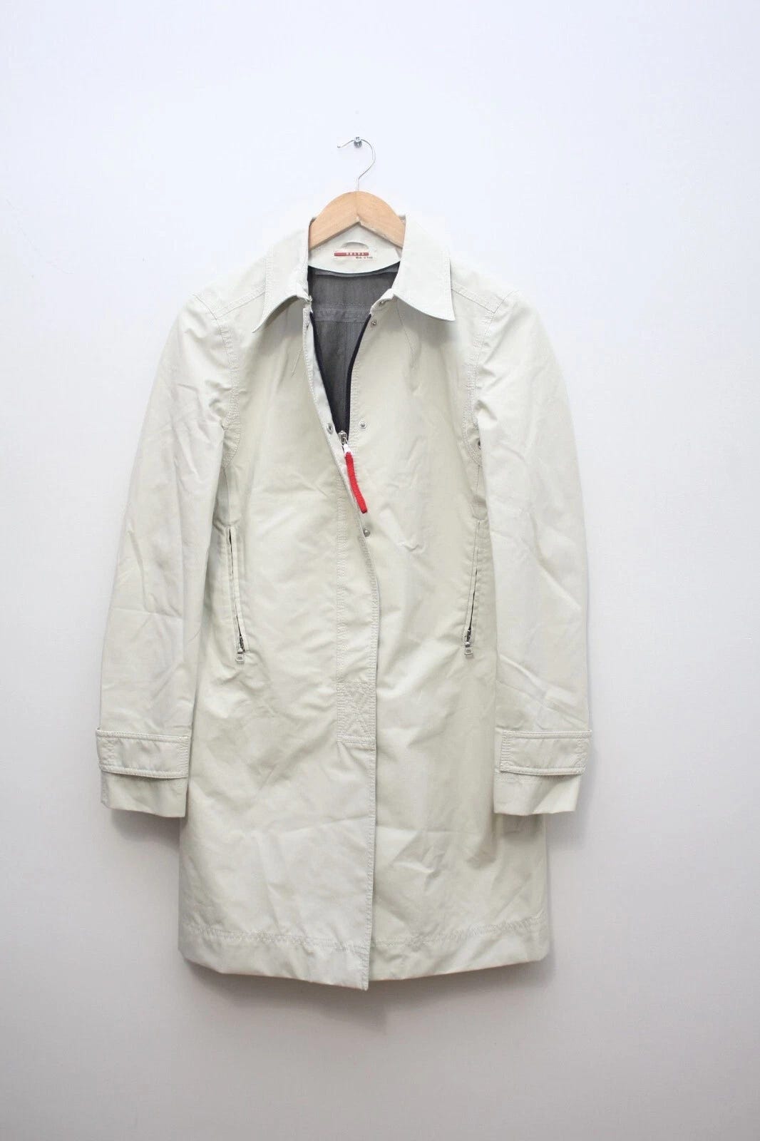 Prada Gore-Tex Cream Beige Trench Coat Women's 42 - Picture 1 of 10