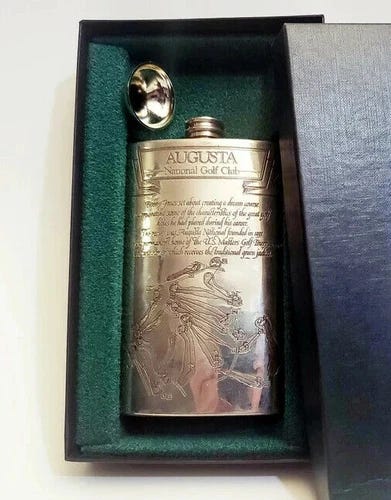 VINTAGE AUGUSTA NATIONAL GOLF CLUB PEWTER FLASK VERY RARE NEW MASTERS TIGER PGA - Picture 1 of 9
