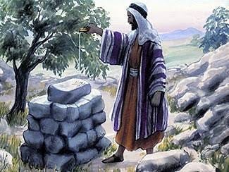 Genesis 35:1-14 from the New International Version (NIV): Jacob built two  altars in this passage: In verse 7: "There he built an altar..." In verse  14: "Jacob set up a stone pillar