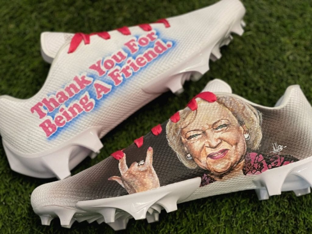 Betty White cleats, Stefon Diggs Betty White cleats, Stefon Diggs