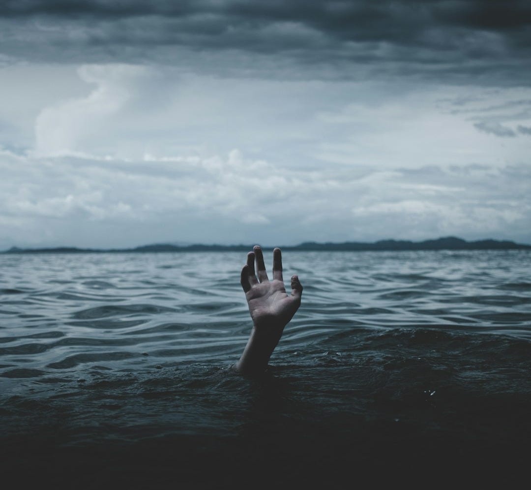 a person drowns underwater