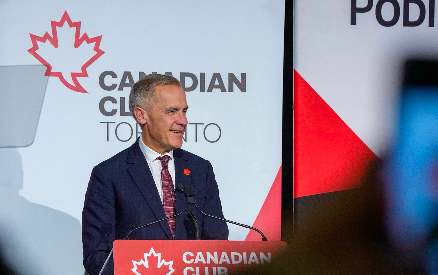 Photo du premier ministre Carney qui prononce une allocution au Cercle canadien de Toronto, en Ontario.