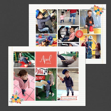This collection helps you make a beautiful photo book to treasure full of your memories of the year.
