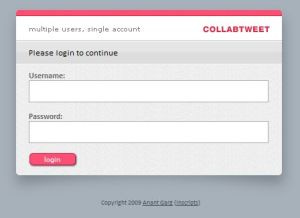 Collabtweet Login Screen Collabtweet Login Screen