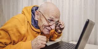 Older Person Computer Struggle Stock ...