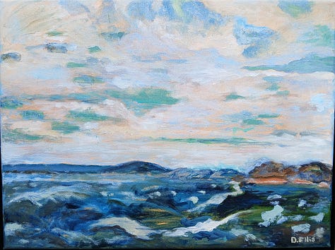 Three paintings on the theme of light.