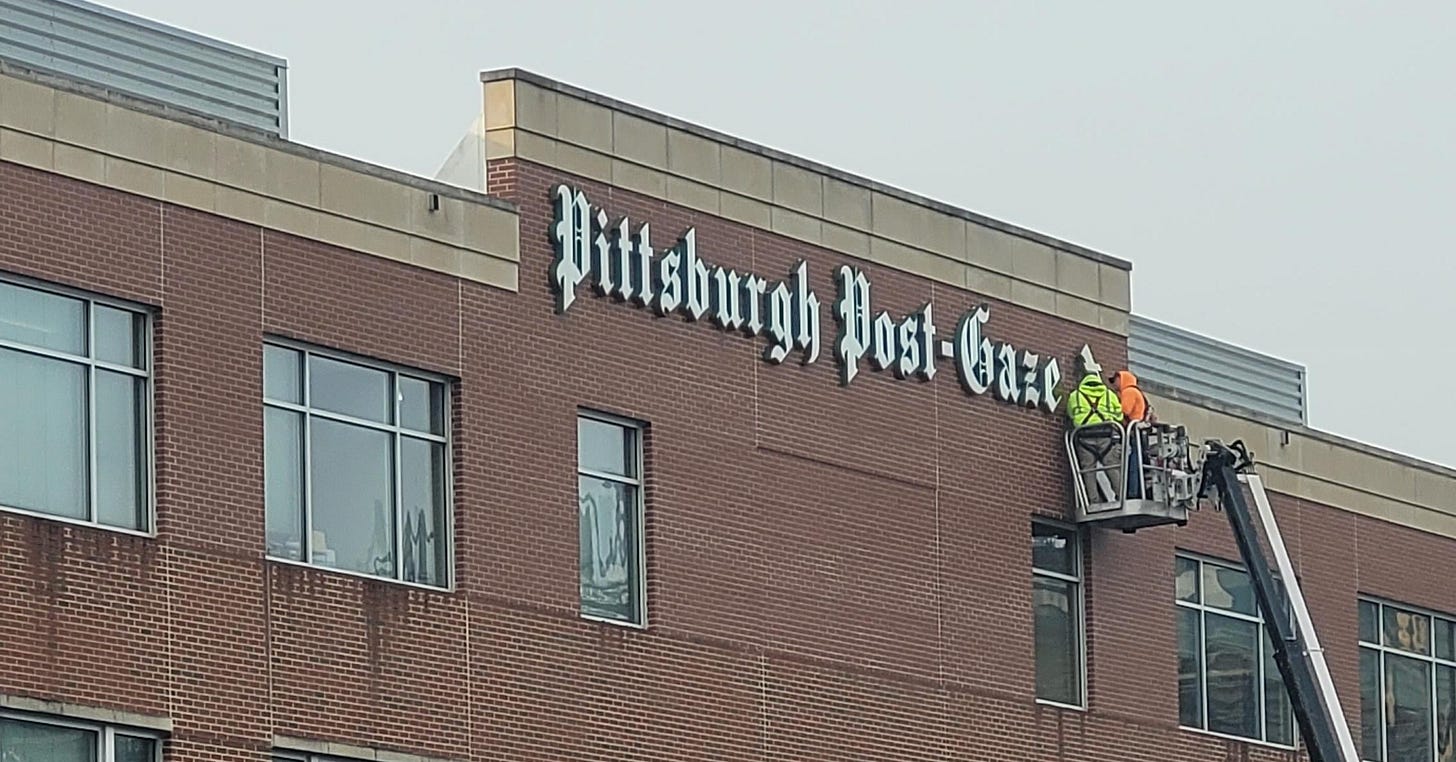 Post Gazette sign taken down : r/pittsburgh