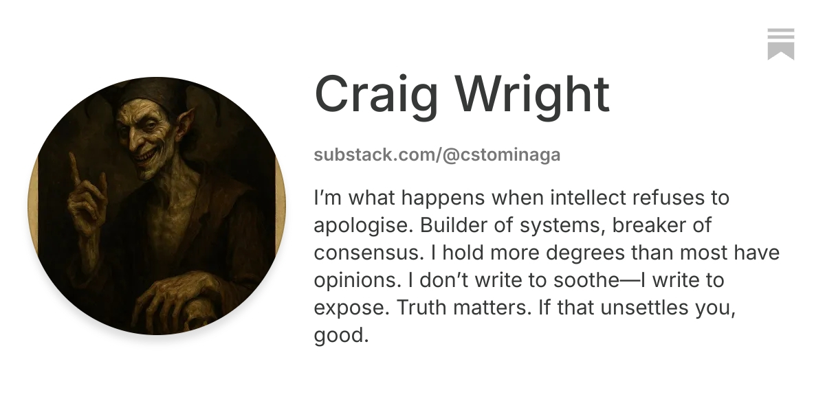 Craig Wright | Substack