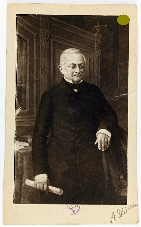 Portraits de figures républicaines de la IIIe République: Adolphe Thiers; Léon Gambetta; Georges Clémenceau; Jules Ferry; Raymond Poincaré; Aristide Briand; René Viviani; Alexandre Millerand; Emile Combes…