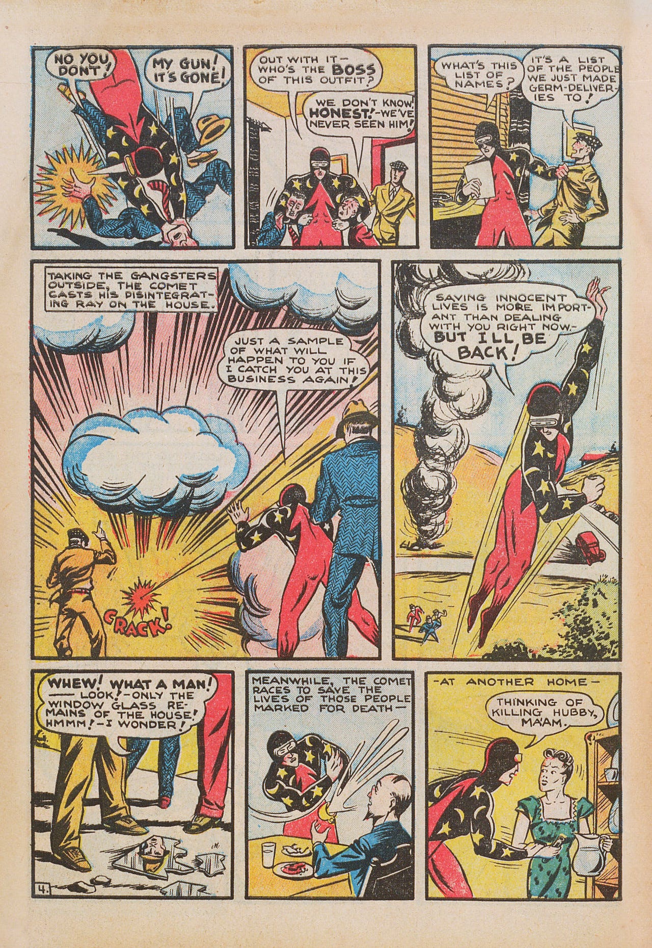 Pep Comics 1, The Comet story, page 4