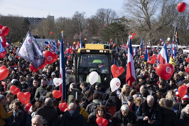 Thousands of demonstrators attend an anti-government protest by farmers' organizations in The Hague last March. Thousands of demonstrators attend an anti-government protest by farmers' organizations in The Hague last March.