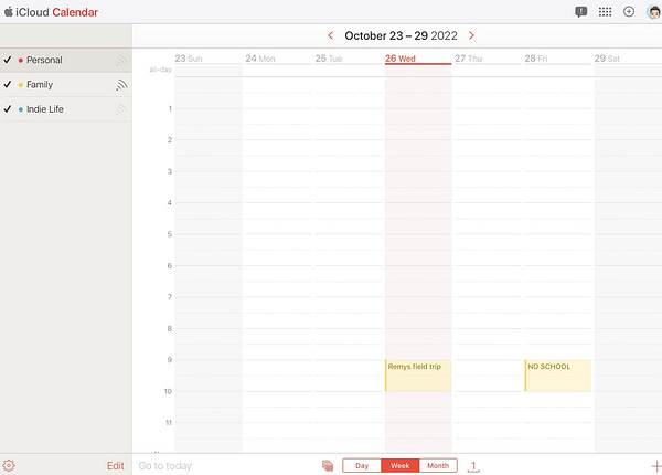 A web app version of Calendar for iOS