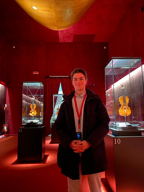 Images of Eiffel tower, sitting on a bone throne, Versailles palace, Portugal with my friend Joao, Les Invalides, Vienna music conservatory, streets of Geneva, Cremona Stradivari museum, running in the mountains of Italy.