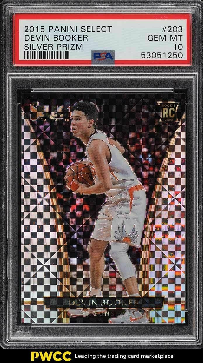 Image 1 - 2015 Select Silver Prizm Devin Booker ROOKIE RC #203 PSA 10 GEM MINT