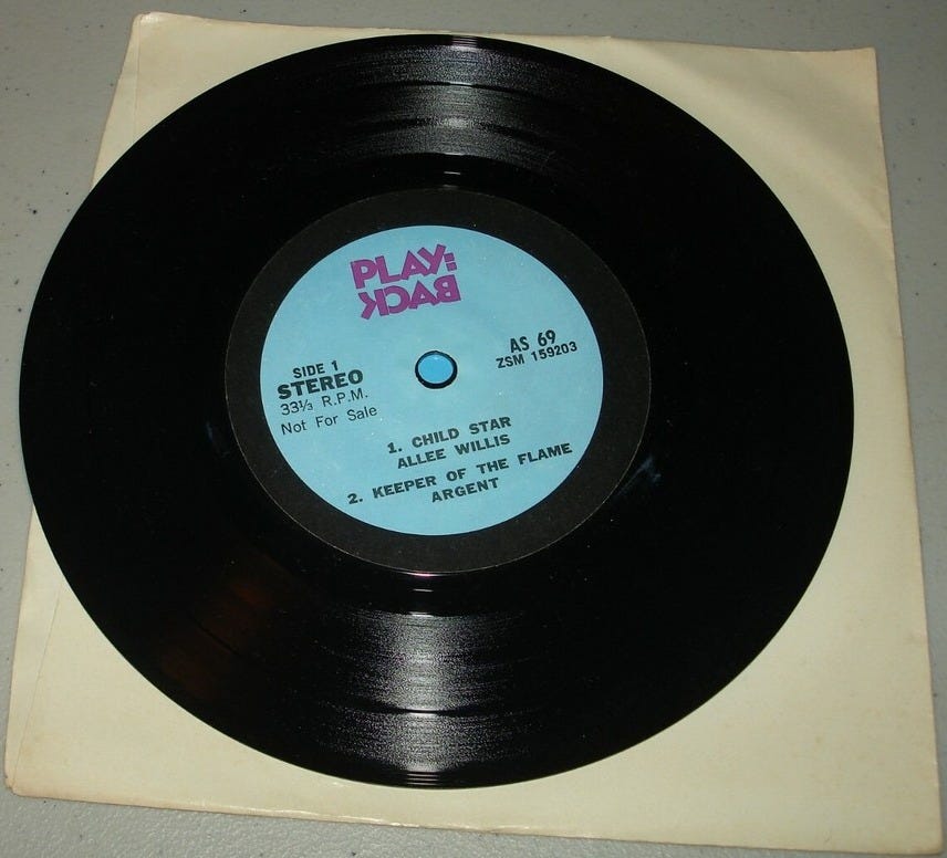 Play:Back Columbia 4 Song Promo 7" 33 1/3 Janis Ian, Argent, Michael Murphy  EX