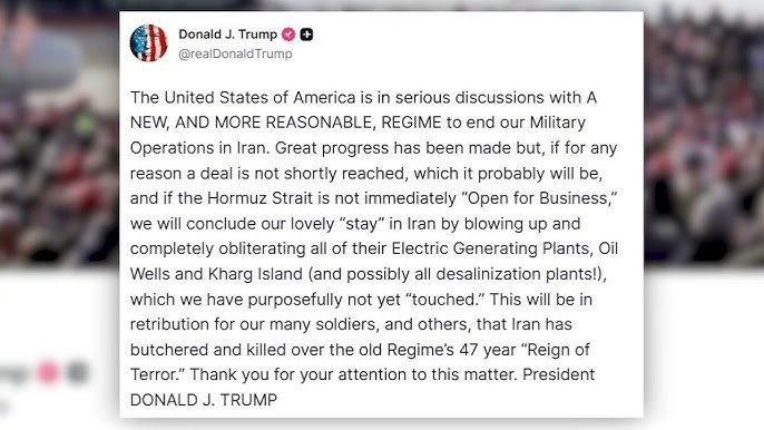President Trump threatens to obliterate Iran's energy sources President Trump threatens to obliterate Iran's energy sources