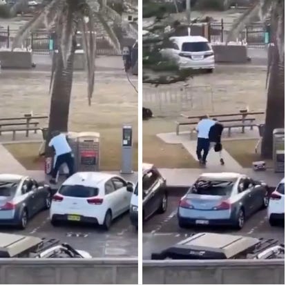 This is Australia: A man in a white T-shirt. Not a terrorist with a gun