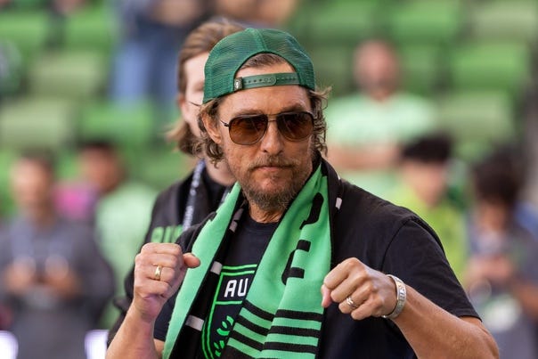 Matthew McConaughey - SOCCER: APR 29 MLS - Austin FC vs San Jose ...