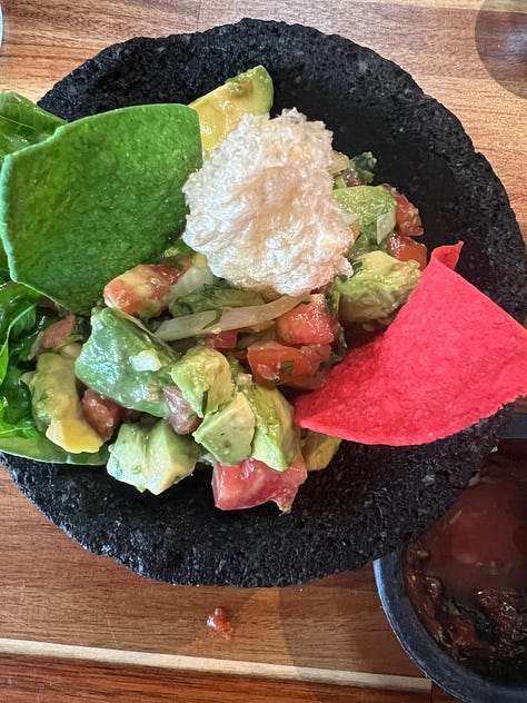 Chips salsa and Mexican guacamole