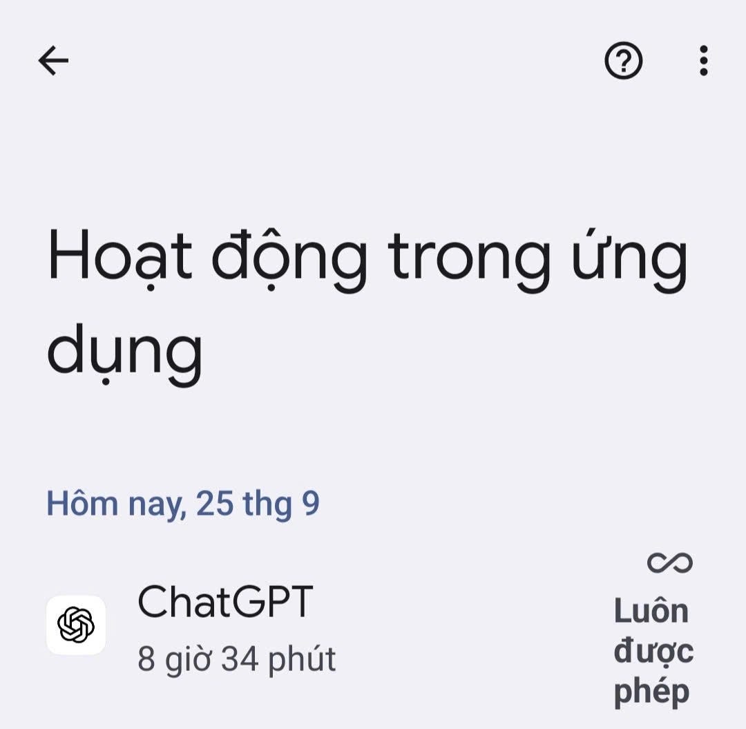 Có ngày mình dùng ChatGPT liền hơn 8 tiếng (ảnh chụp từ điện thoại).