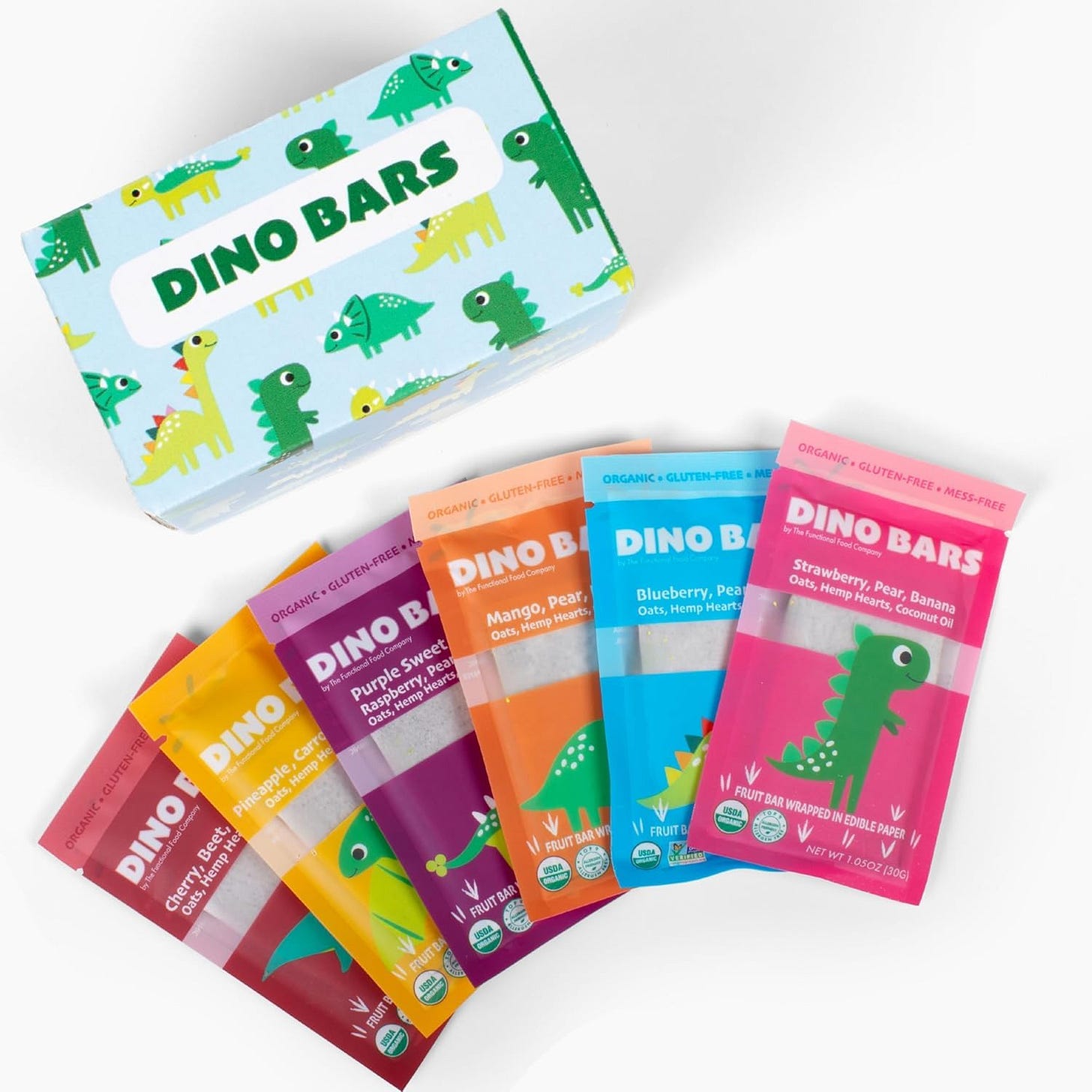 a 6 pack of Dino Bars | Organic Fruit Bar for Kids 