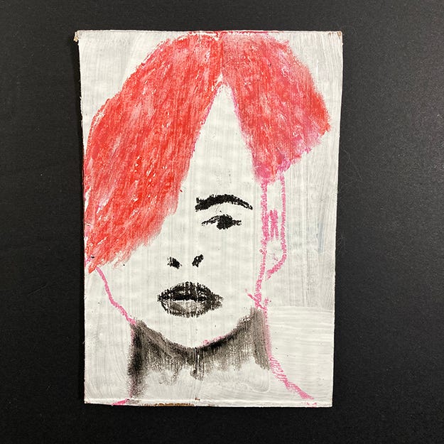 Oil pastel portrait paintings of women