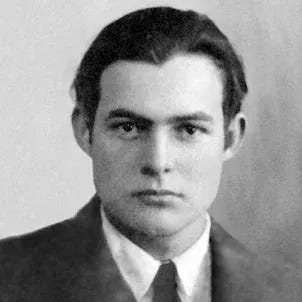 Passport photo of Ernest Hemingway, author of "Hills Like White Elephants."
