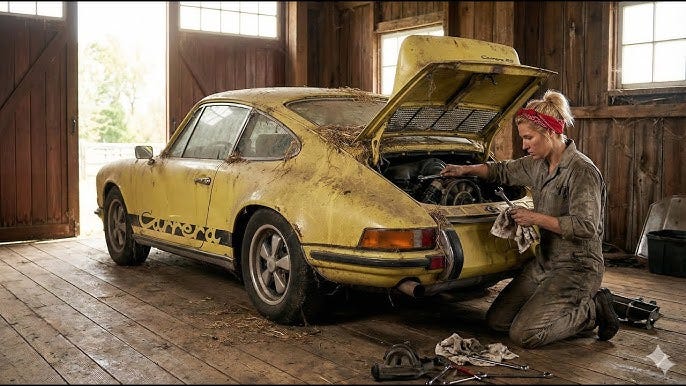 Girl Mechanic Restoring Abandoned 1973 Porsche 911 Carrera RS 2.7 Girl Mechanic Restoring Abandoned 1973 Porsche 911 Carrera RS 2.7