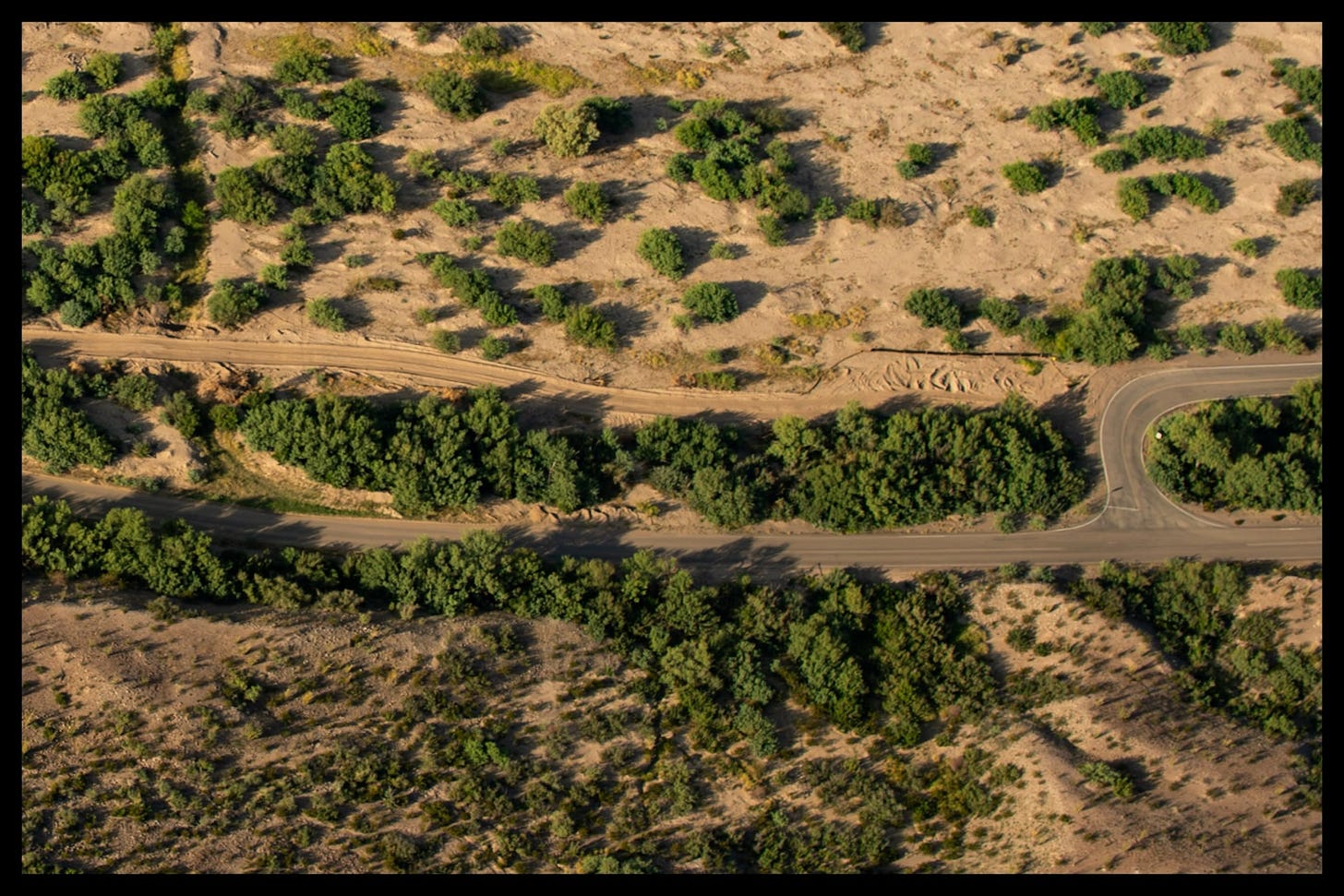 In some areas of Big Bend National Park, contractors are cutting through sensitive environmental areas that parallel existing roadways (Photo by Natalie Newman)