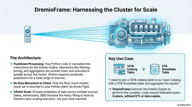 dremioframe leverages the Dremio Engine dremioframe leverages the Dremio Engine