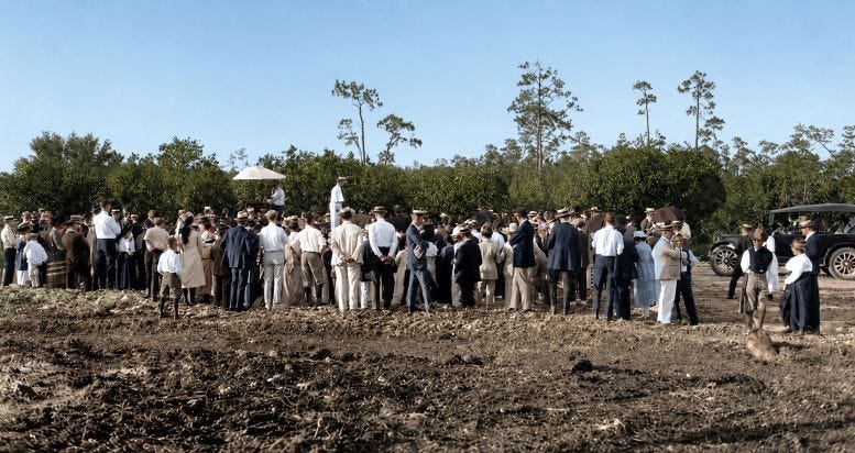 Cover: Doc Dammers, the future first mayor of Coral Gables, conducting an auction to sell real estate in the City Beautiful in 1921. Courtesy of FIU and colorized by Casey M. Piket. Cover: Doc Dammers, the future first mayor of Coral Gables, conducting an auction to sell real estate in the City Beautiful in 1921. Courtesy of FIU and colorized by Casey M. Piket.