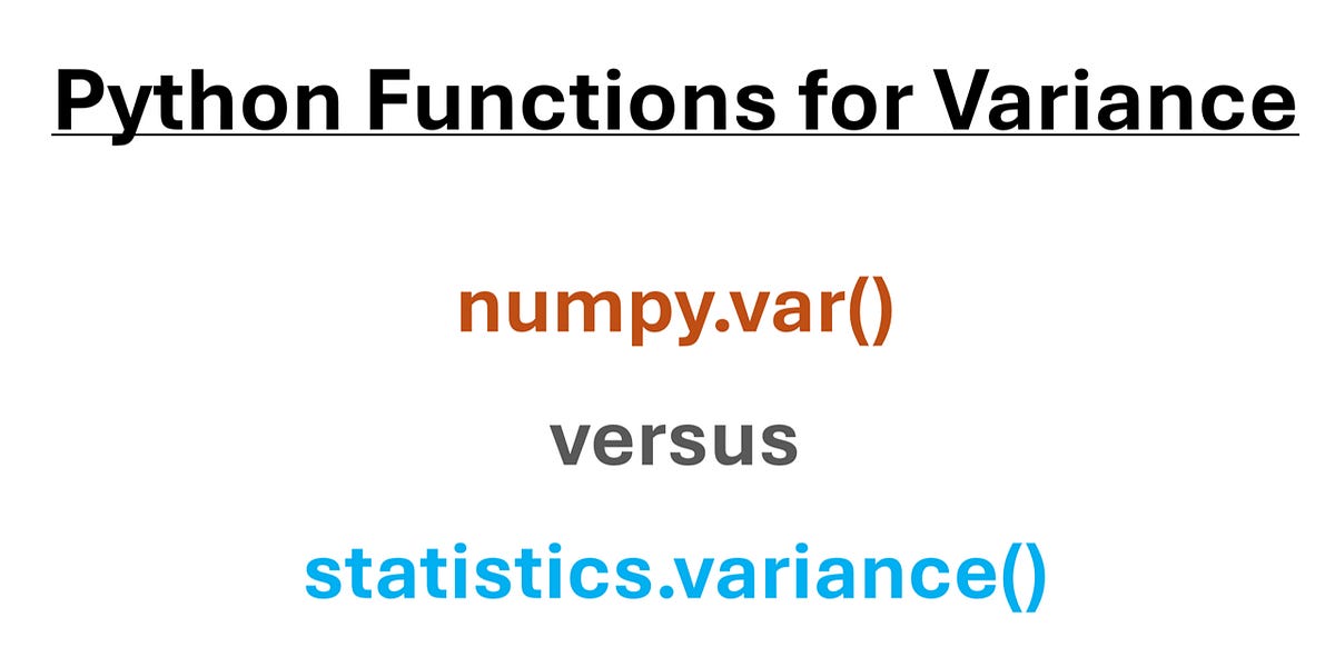Comparing 2 different ways of computing variance in Python