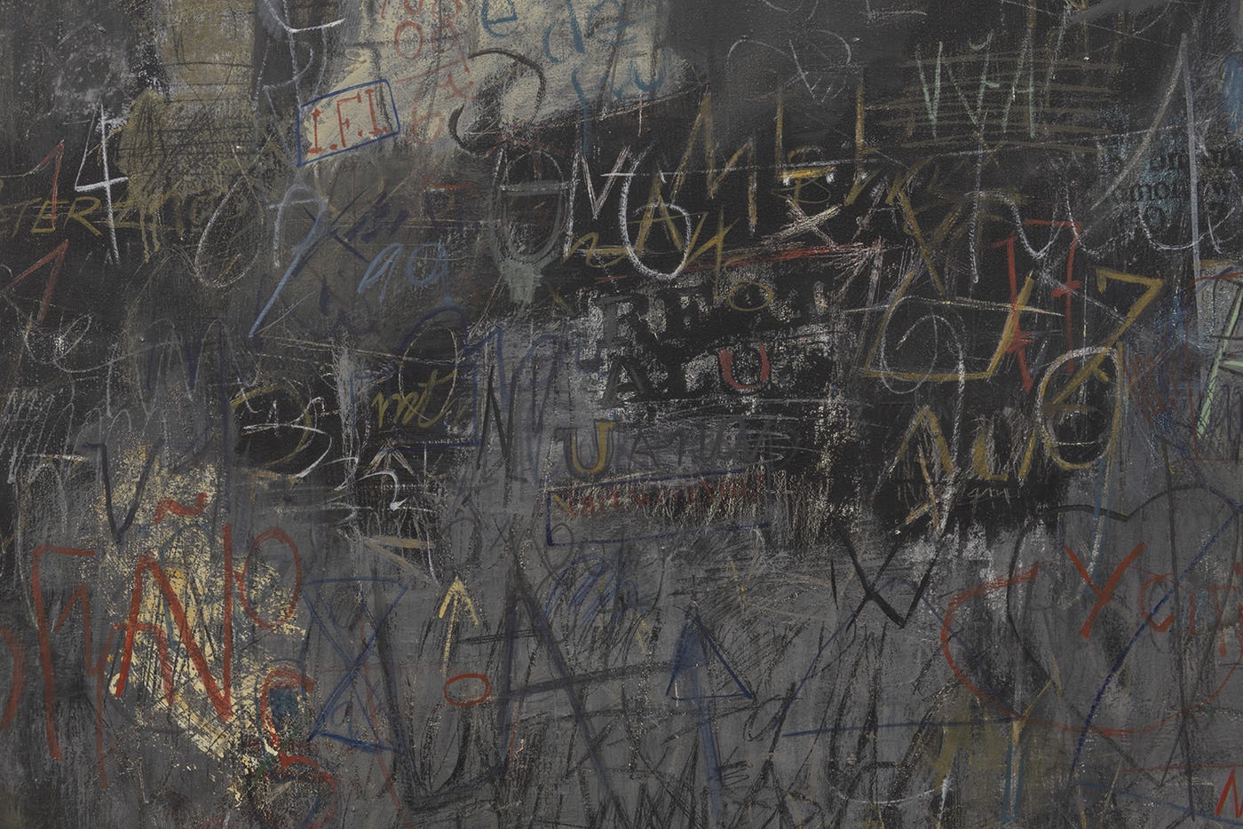 Sarah Grilo, Black Wall, (detail), (oil on canvas), 1967 [Maisterravalbuena, Madrid. © The Estate of Sarah Grilo, Madrid]