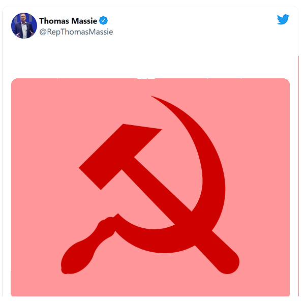 Fake Massie Tweet showing only a communist symbol