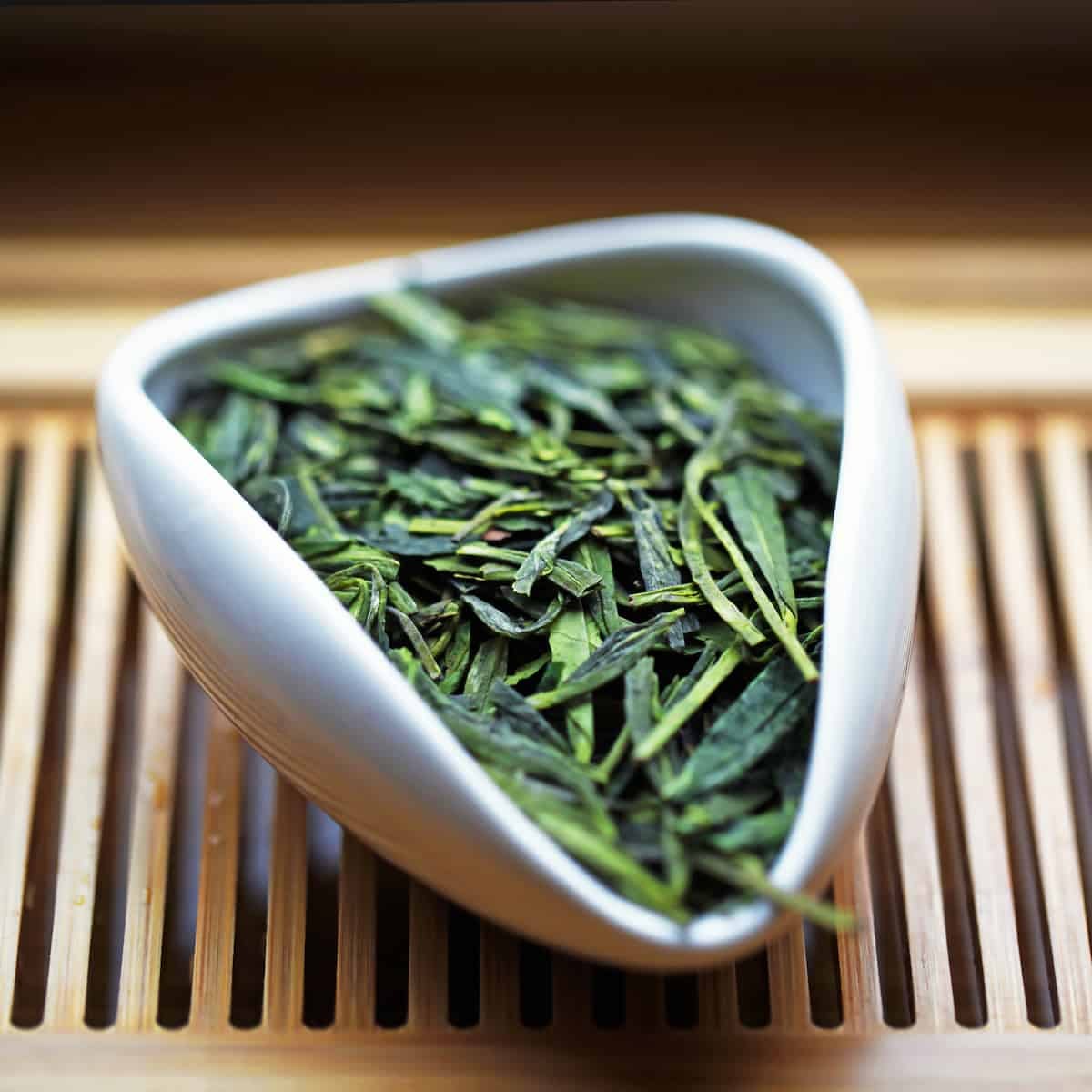 chinese dragon well dried leaves in a cup