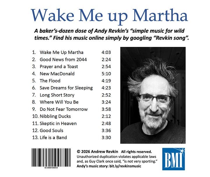 Wake Me up Martha - Andy Revkin's new album
