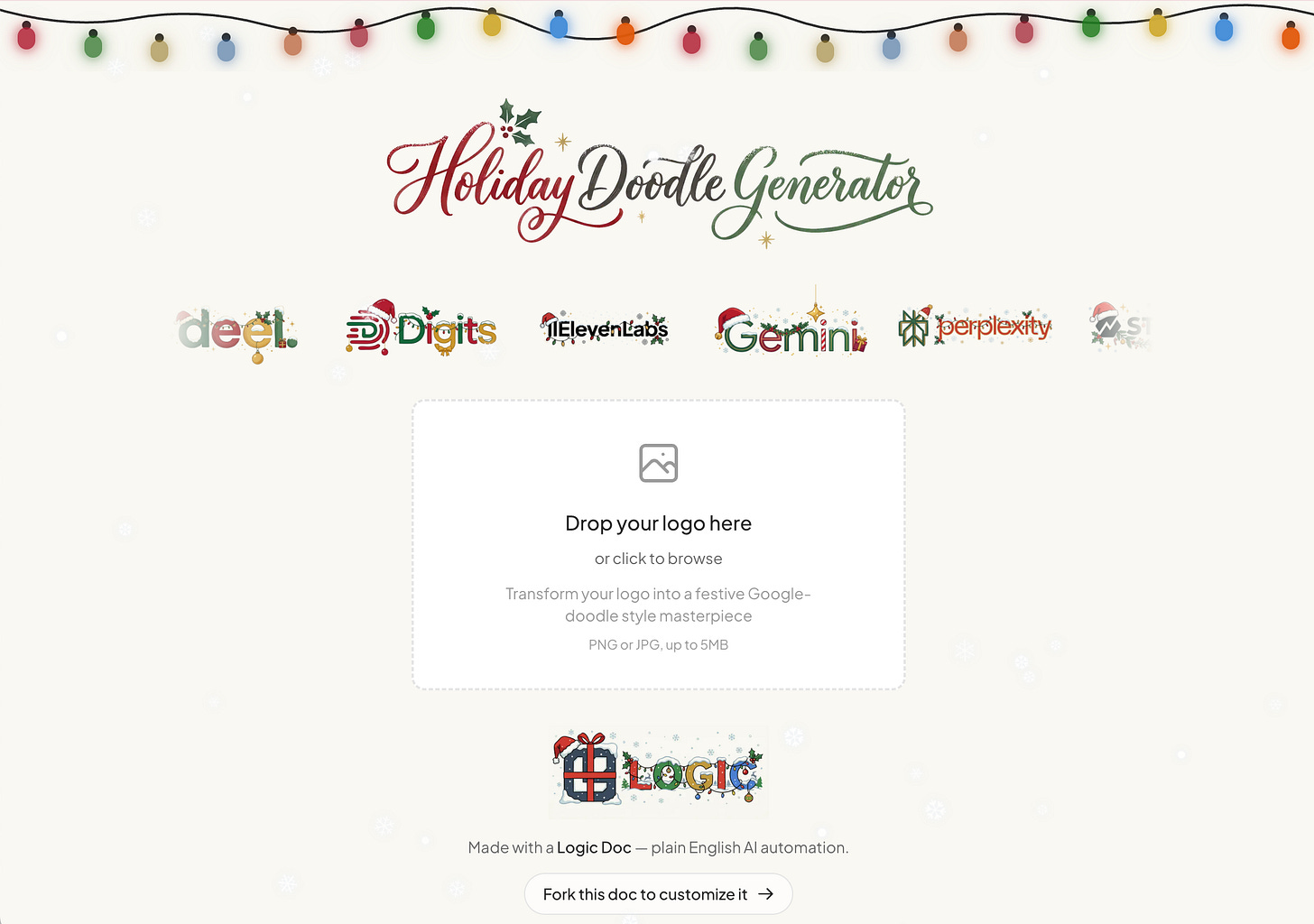 Screenshot of doodle generator Screenshot of doodle generator