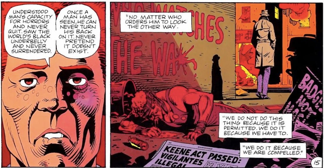 May be an illustration of text that says 'ONCE MAN HAS UNDERSTOOD MAN' CAPACITY HORRORS AND NEVER QUIT SAW THE WORLD'S BLACK UNDERBELLY AND NEVER SURRENDERED. NEVER HIS BACK ON IT. NEVER PRETEND ITDOESN'T EXIST. FNASIMA "NO MATTER WHO ORDERS HIM TO LOOK HES THE OTHER WAY WAKS L "WE DO NOT DO THIS THING BECAUSE S PERMITTED.V WE DO BECAUSE WE HAVE TO. BADO लफटयाी KEENEACT PASSED: WE ARE COMPELLED." "WE DO IT BECAUSE ILLEGAL VIGILANTES בתלל.ה/שר 15' May be an illustration of text that says 'ONCE MAN HAS UNDERSTOOD MAN' CAPACITY HORRORS AND NEVER QUIT SAW THE WORLD'S BLACK UNDERBELLY AND NEVER SURRENDERED. NEVER HIS BACK ON IT. NEVER PRETEND ITDOESN'T EXIST. FNASIMA "NO MATTER WHO ORDERS HIM TO LOOK HES THE OTHER WAY WAKS L "WE DO NOT DO THIS THING BECAUSE S PERMITTED.V WE DO BECAUSE WE HAVE TO. BADO लफटयाी KEENEACT PASSED: WE ARE COMPELLED." "WE DO IT BECAUSE ILLEGAL VIGILANTES בתלל.ה/שר 15'