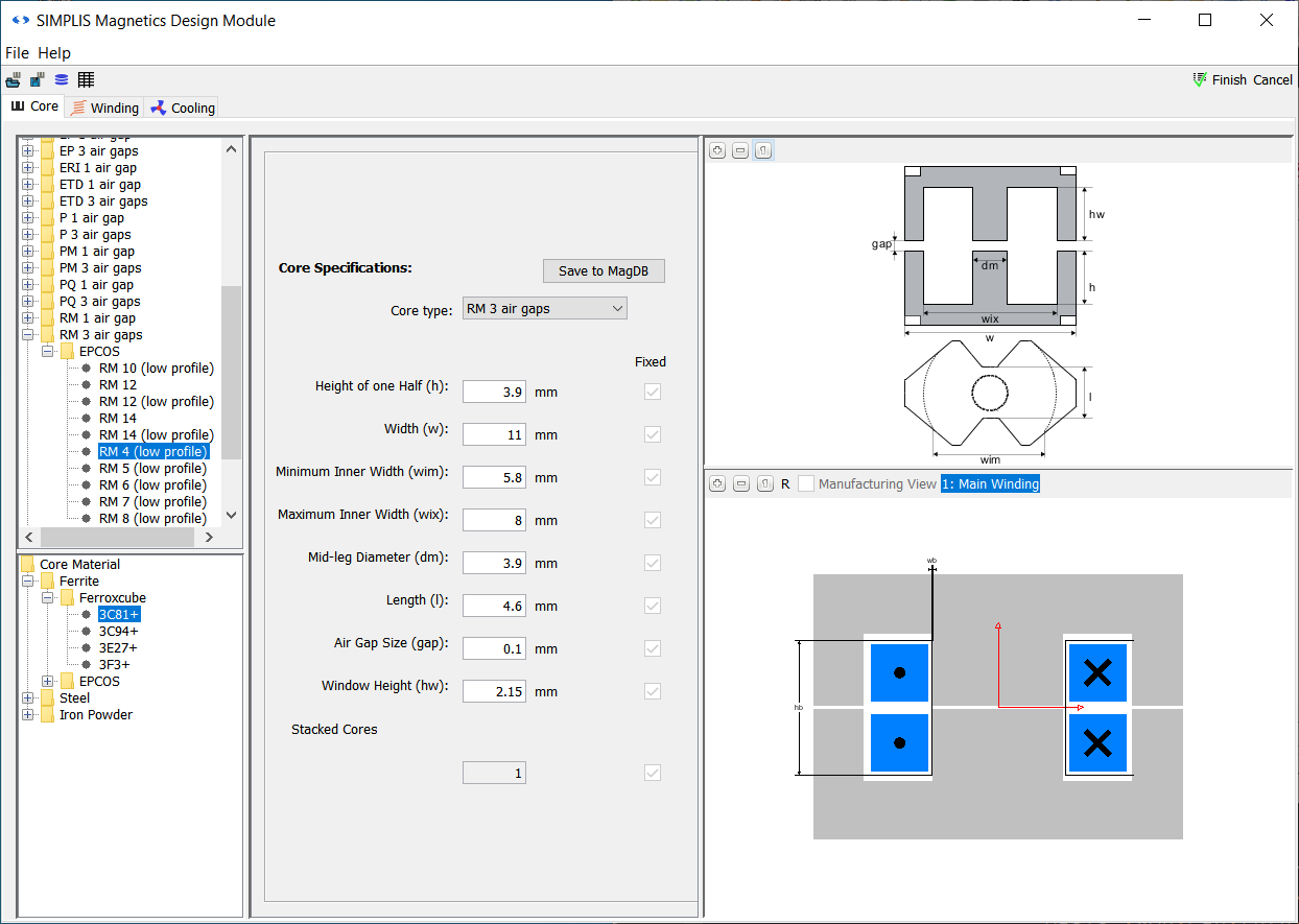 SIMPLIS Magnetics Design Module SIMPLIS Magnetics Design Module