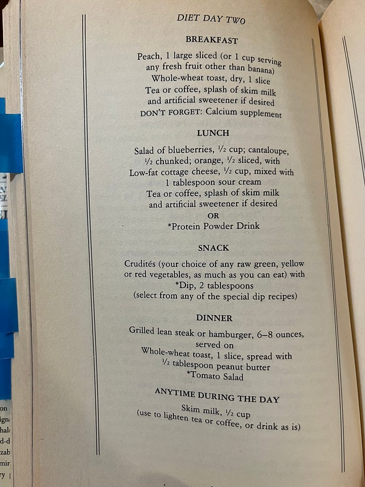 Two pages from Elizabeth Taylor cookbook and images of prepared tuna salad and a hamburger