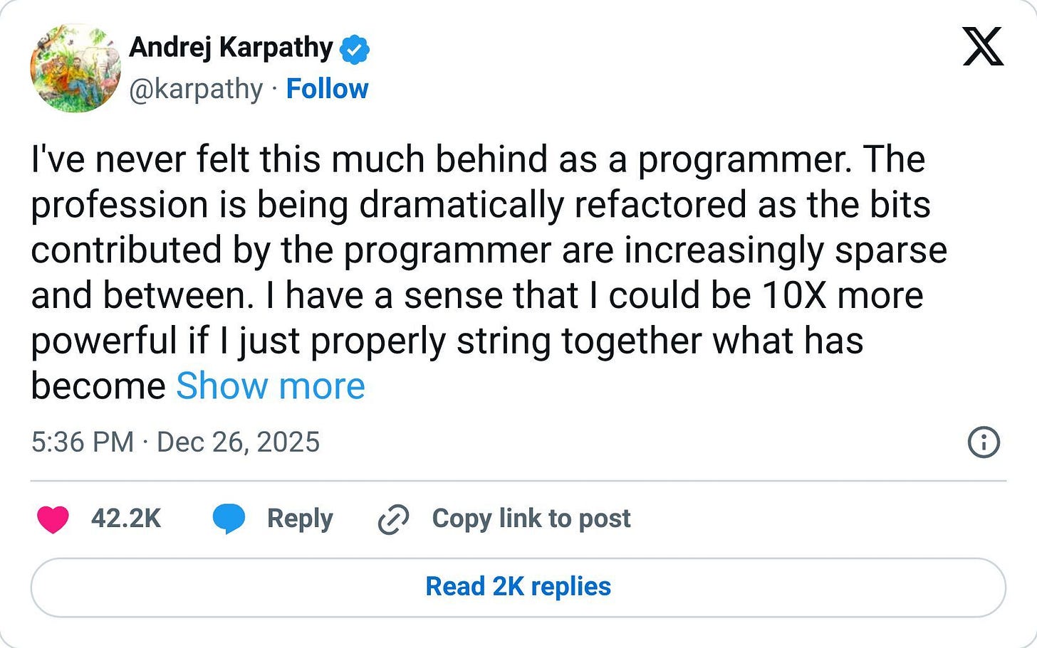 Tweet screenshot Tweet screenshot