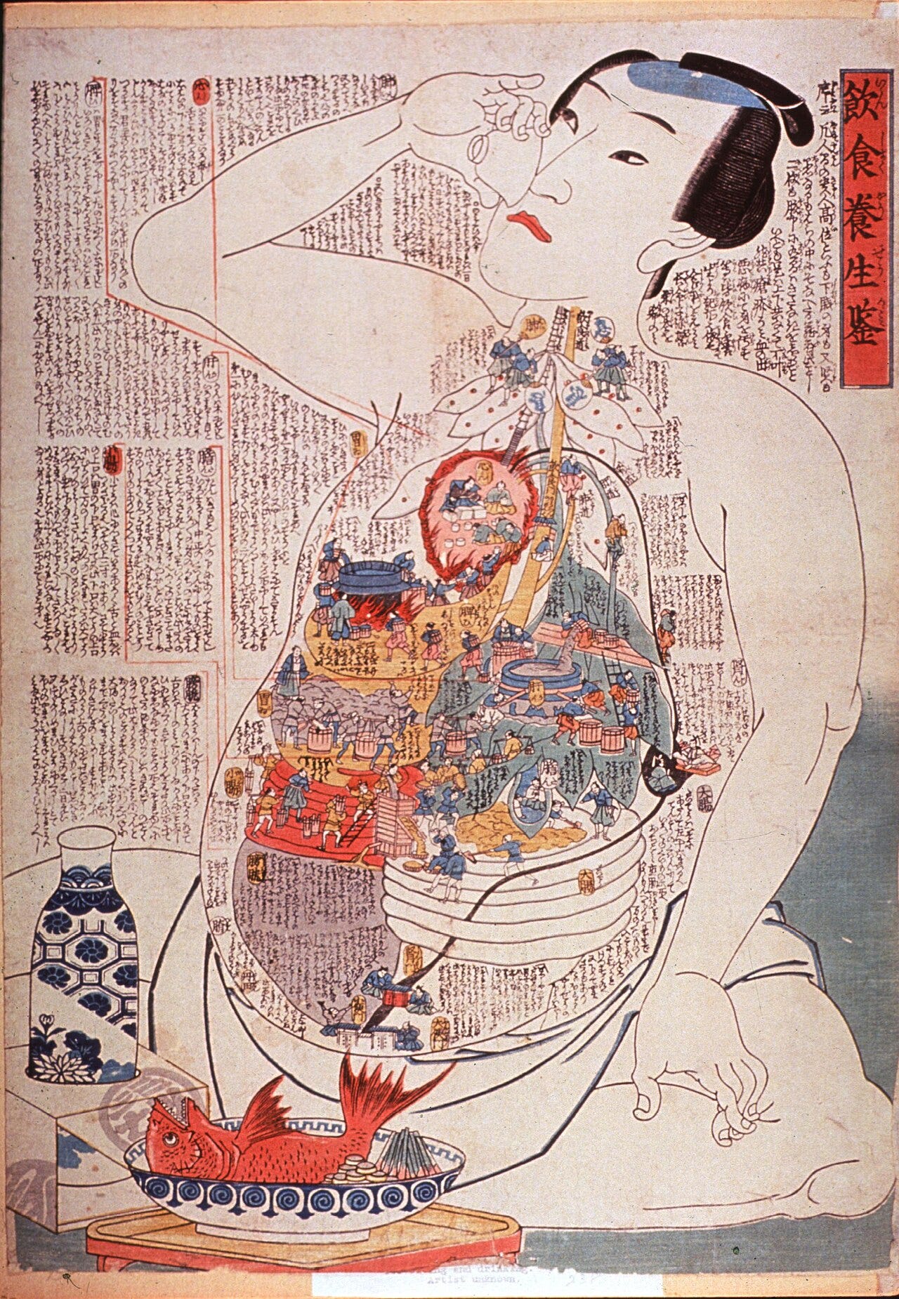 Japanese woodblock prints — National Library of Medicine / no known copyright restrictions (Wikimedia Commons) Japanese woodblock prints — National Library of Medicine / no known copyright restrictions (Wikimedia Commons)