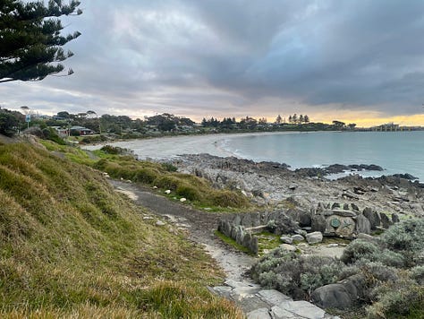 Six photographs looking north from Frenchman's Rock