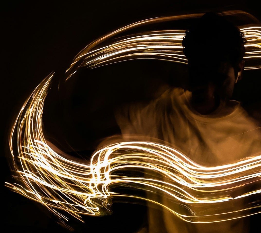 a person with a sword