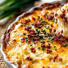 Mashed Potato Casserole with Cheese & Crispy Bacon