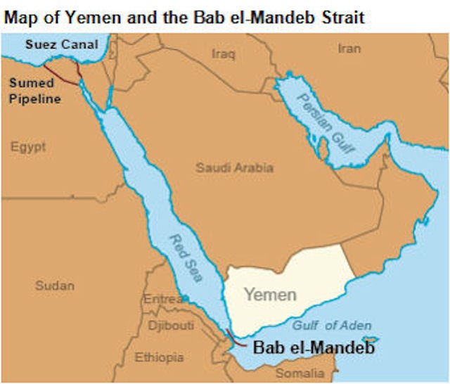 Map Of Bab El Mandeb Strait
