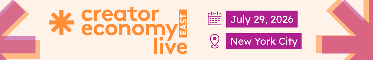 Creator Economy Live East promo banner
