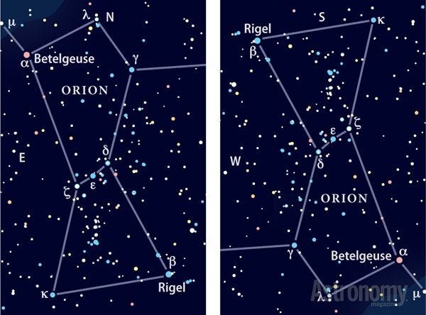 Image result for orion's belt in the southern hemisphere vs north ...