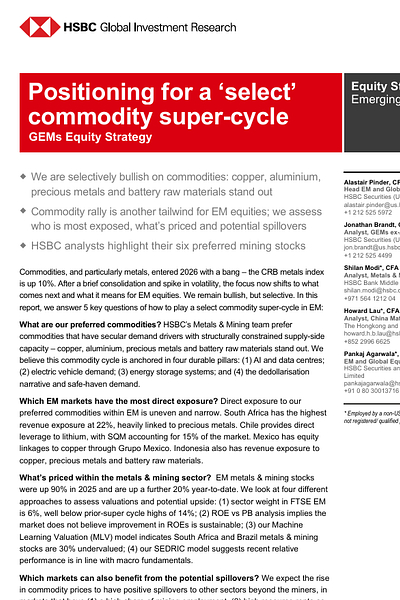 HSBC: Metals Miners That Should Benefit from the Coming Super-Cycle