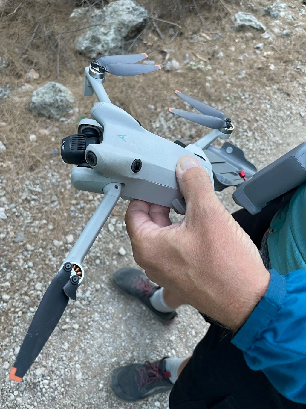 A broken propellor blade after a run-in with a tree, easily repaired.